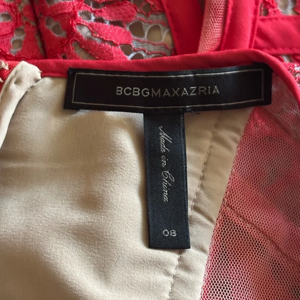 BCBG Max Azria Elegant Red Lace Dress - Picture 9 of 12